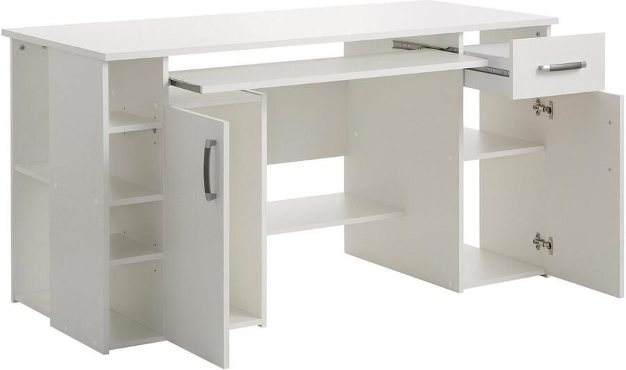 VOGL Möbelfabrik Bureau Tim met zijopen vakken & toetsenborduitrekking Printerstandaard 1 lade breedte 138 cm gemaakt in Duitsland - Foto 15