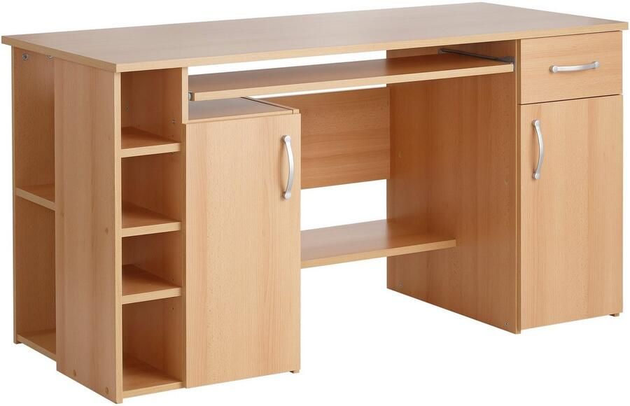 VOGL Möbelfabrik Bureau Tim met zijopen vakken & toetsenborduitrekking Printerstandaard 1 lade breedte 138 cm gemaakt in Duitsland - Foto 7