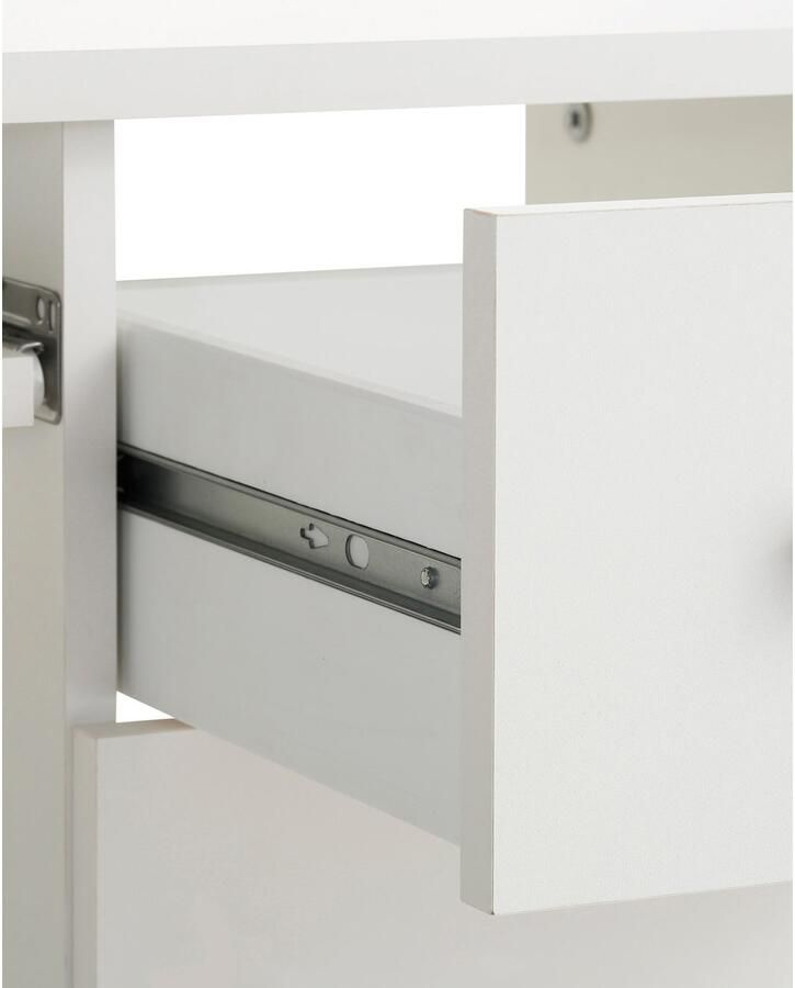 VOGL Möbelfabrik Bureau Tim met zijopen vakken & toetsenborduitrekking Printerstandaard 1 lade breedte 138 cm gemaakt in Duitsland