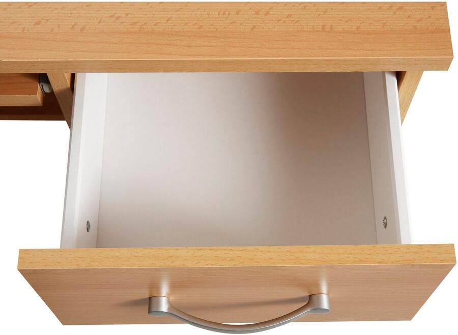 VOGL Möbelfabrik Bureau Tim met zijopen vakken & toetsenborduitrekking Printerstandaard 1 lade breedte 138 cm gemaakt in Duitsland - Foto 3