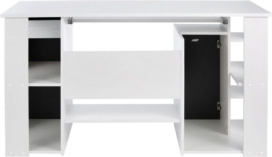 VOGL Möbelfabrik Bureau Tim met zijopen vakken & toetsenborduitrekking Printerstandaard 1 lade breedte 138 cm gemaakt in Duitsland - Foto 10