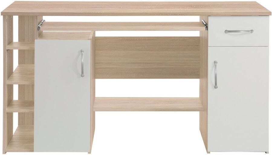 VOGL Möbelfabrik Bureau Tim met zijopen vakken & toetsenborduitrekking Printerstandaard 1 lade breedte 138 cm gemaakt in Duitsland - Foto 5