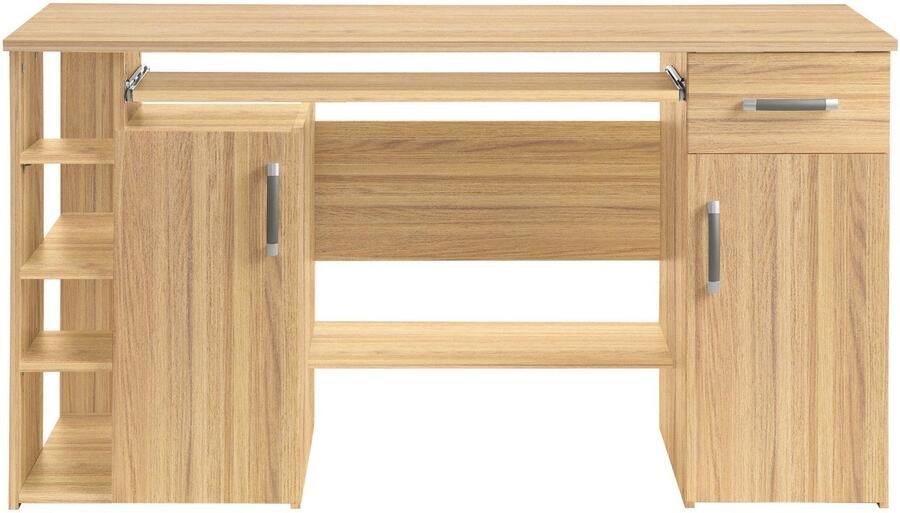 VOGL Möbelfabrik Bureau Tim met zijopen vakken & toetsenborduitrekking Printerstandaard 1 lade breedte 138 cm gemaakt in Duitsland - Foto 5