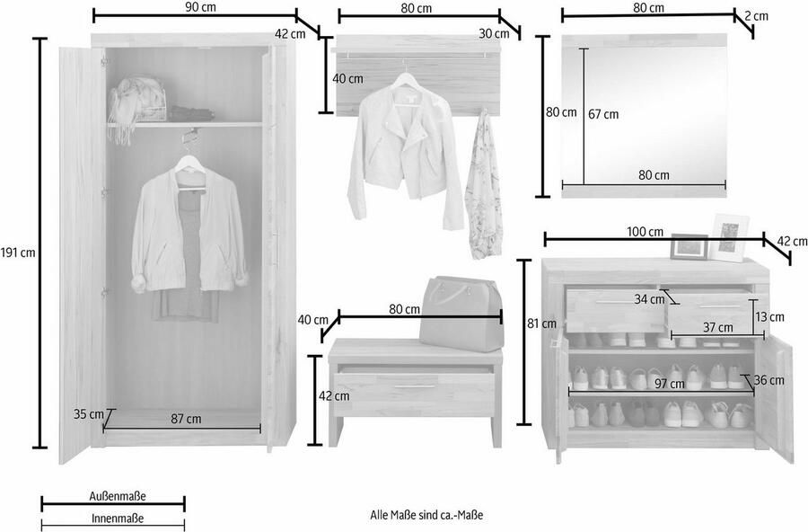 VOGL Möbelfabrik Halmeubelset Toronto (set 5-delig) - Foto 6