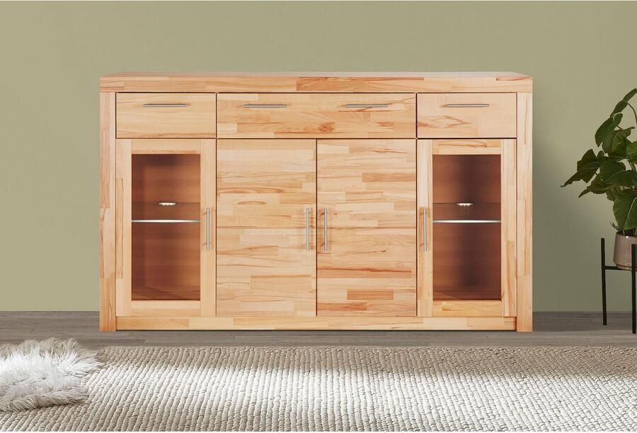 VOGL Möbelfabrik Highboard Toronto opt. glazen deuren gedeeltelijk massief frame-look made in germany - Foto 4