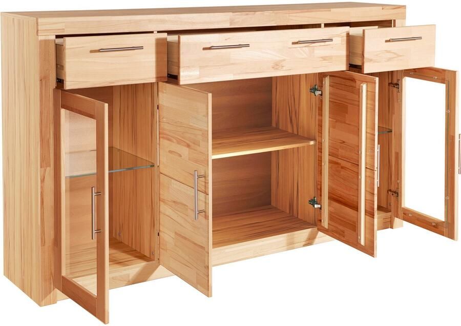 VOGL Möbelfabrik Highboard Toronto opt. glazen deuren gedeeltelijk massief frame-look made in germany