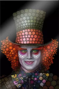 Wall-Art Artprint op acrylglas Circlism: Johnny Depp de hoedenmaker