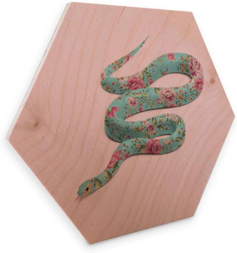 Wall-Art Artprint op hout Rozen artprint op hout slang bloemen (1 stuk) - Foto 3