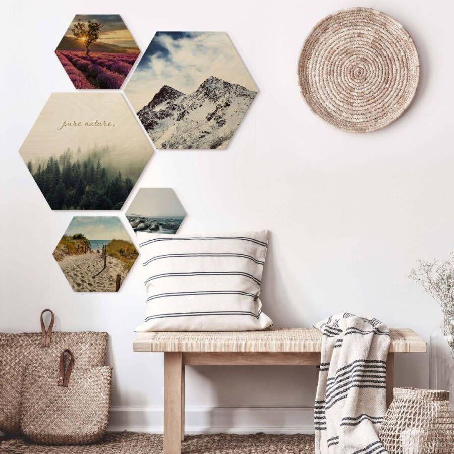 Wall-Art Meerdelige artprint Natuur Collage landschap beelden (set 5-delig) - Foto 4