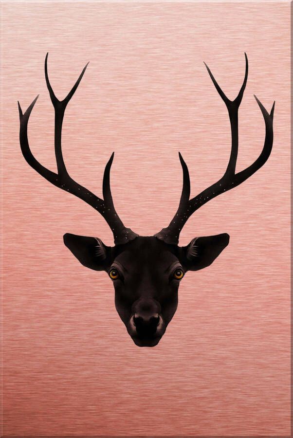 Wall-Art Metalen artprint Ierland The black Deer zwart edelhert - Foto 2