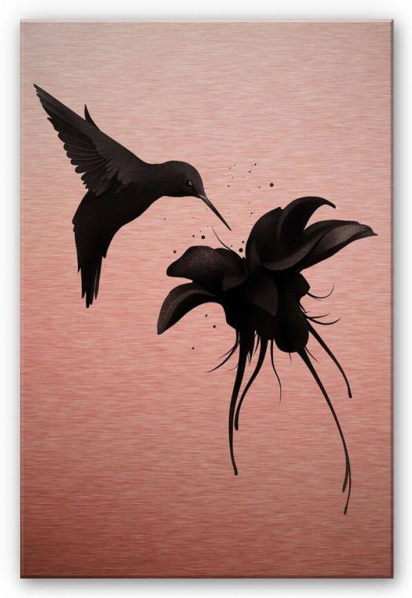 Wall-Art Metalen artprint Kolibrie deco vogel metalen bord (1 stuk) - Foto 2