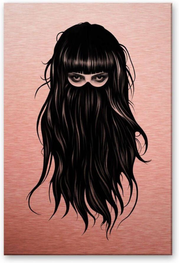 Wall-Art Metalen artprint Kopereffect metalen bord It Girl (1 stuk) - Foto 2