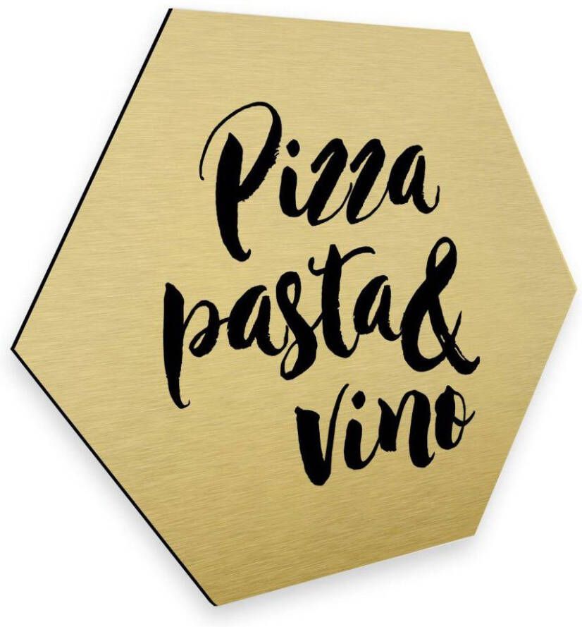 Wall-Art Metalen artprint Pizza pasta goud deco keuken (1 stuk) - Foto 4