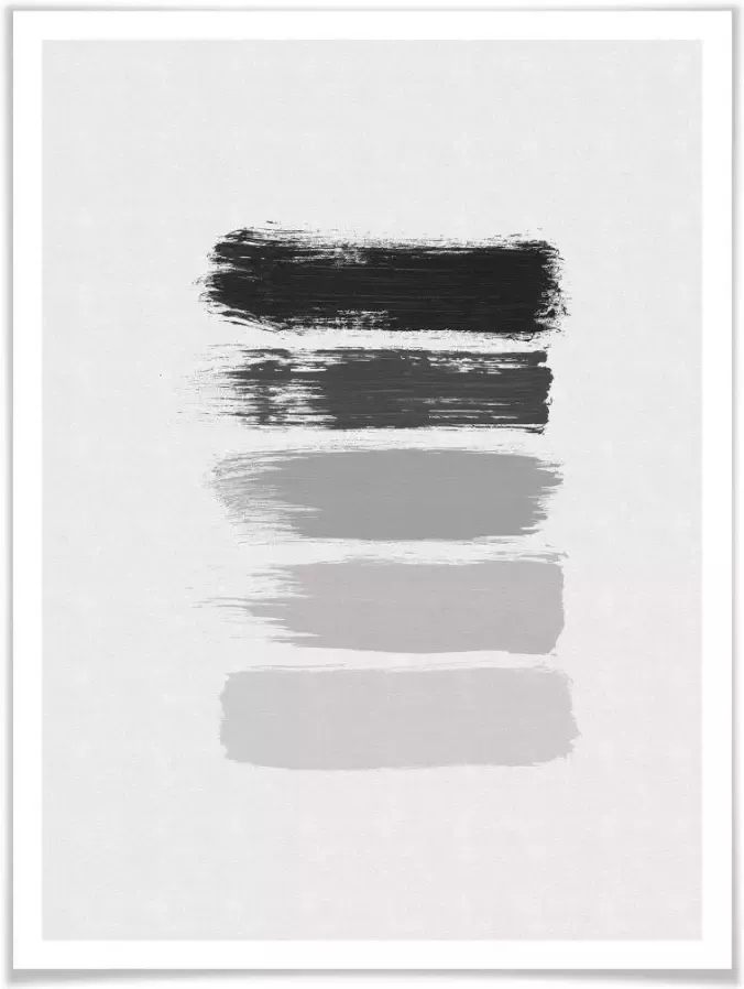 Wall-Art Poster 50 Shades of Grey zwart grijs Poster artprint wandposter (1 stuk)