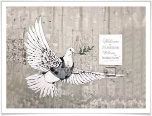 Wall-Art Poster Banksy de vredesduif graffiti Poster artprint wandposter (1 stuk)