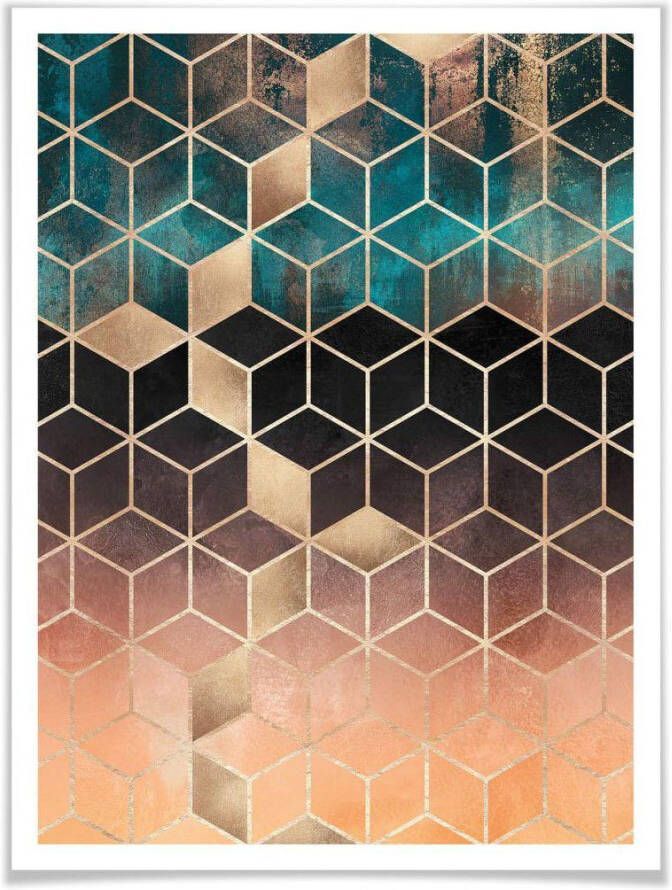 Wall-Art Poster Goud groen geometrie (1 stuk) - Foto 4