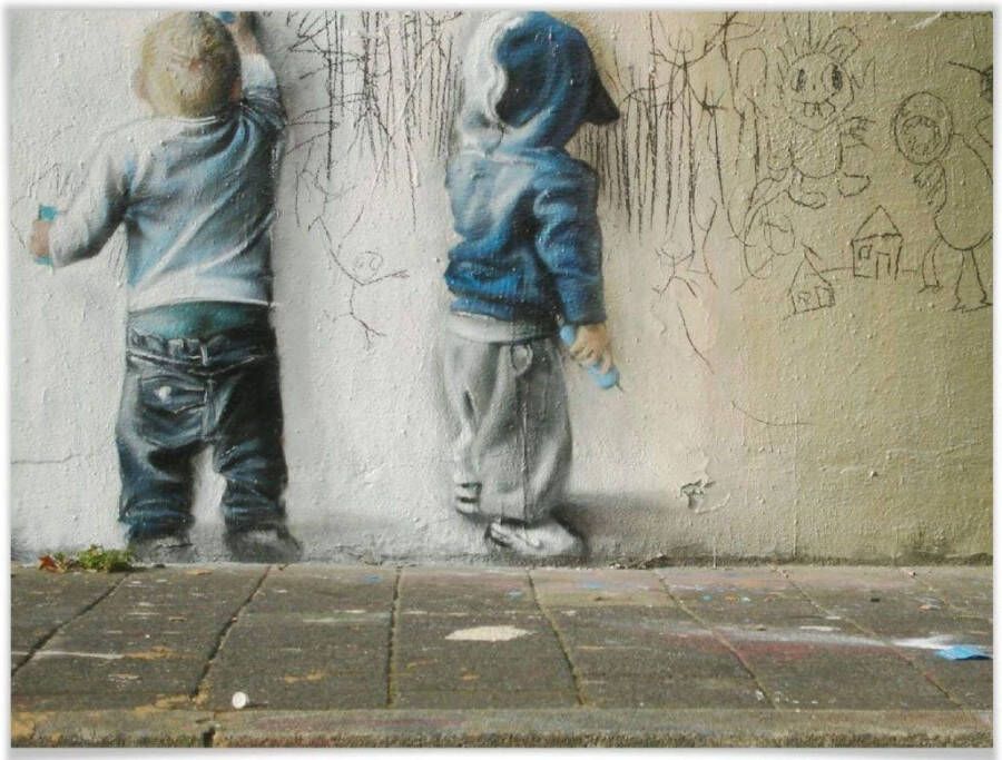Wall-Art Poster Graffiti afbeelding Boys drawing (1 stuk) - Foto 5