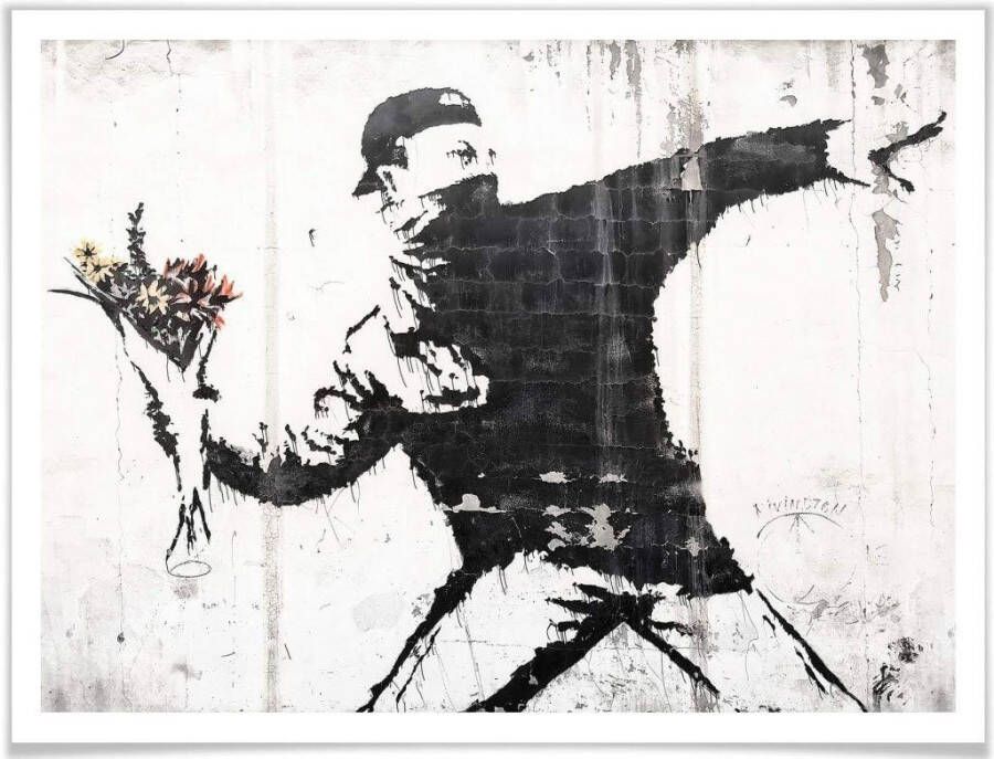 Wall-Art Poster Graffiti afbeelding De bloemengooier (1 stuk) - Foto 4