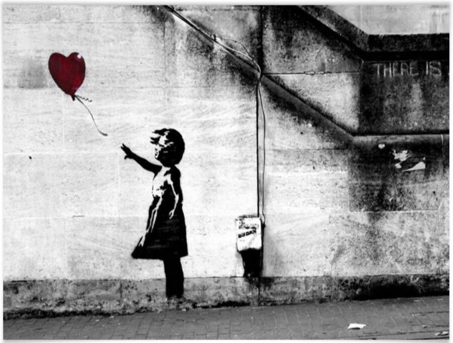Wall-Art Poster Graffiti afbeelding Girl with balloon (1 stuk) - Foto 5