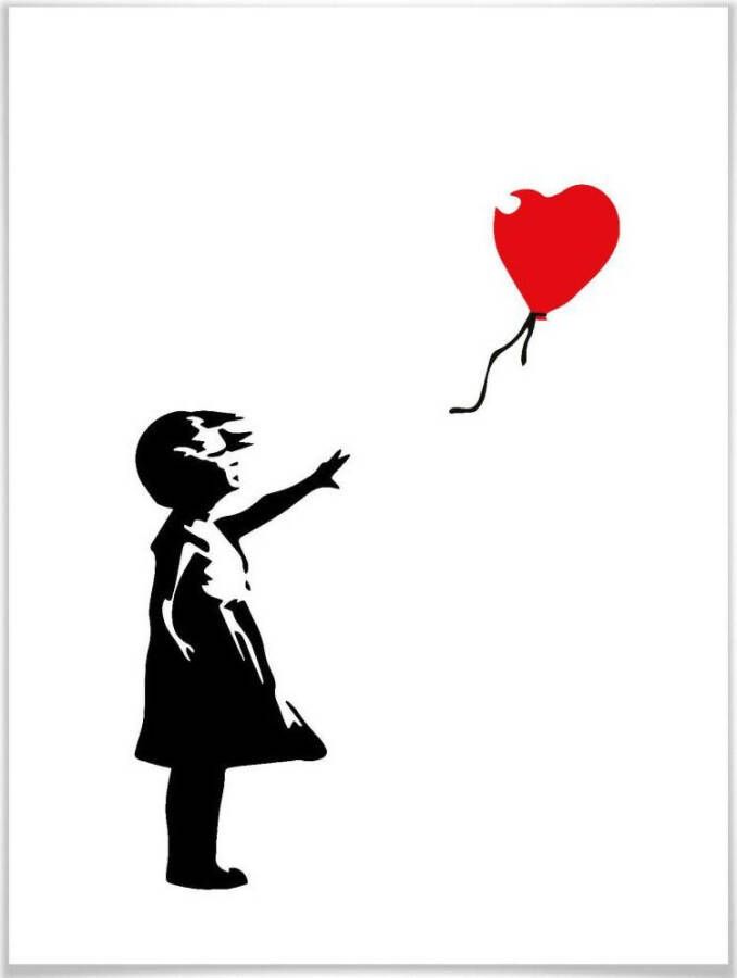 Wall-Art Poster Graffiti afbeelding Girl with the red balloon (1 stuk) - Foto 5