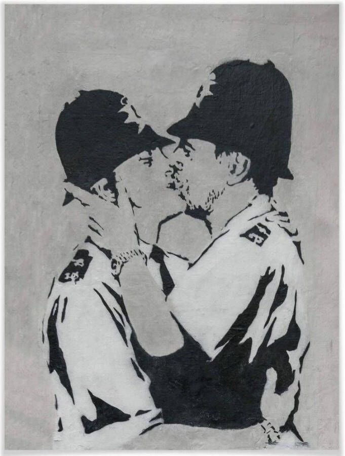 Wall-Art Poster Graffiti afbeelding Kissing Policemen (1 stuk) - Foto 5