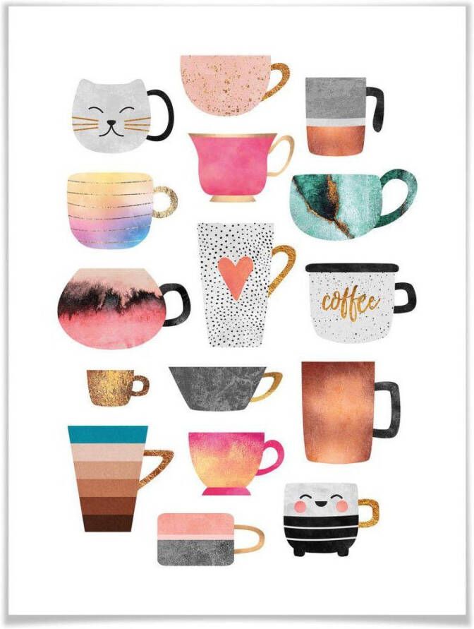 Wall-Art Poster Koffiekopjes multicolour (1 stuk) - Foto 6