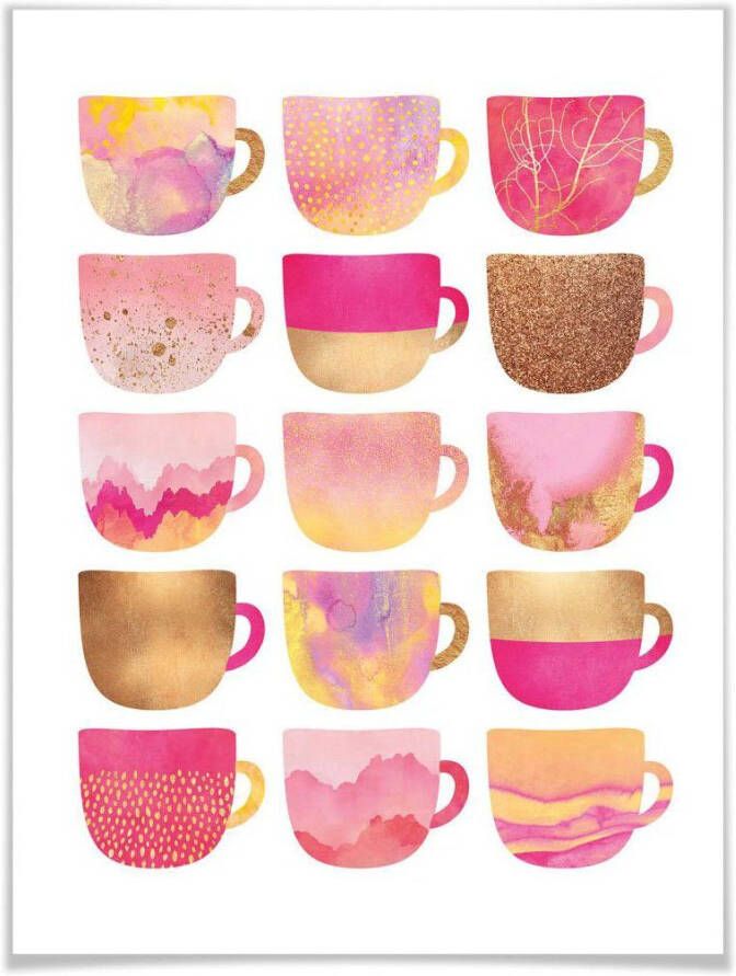Wall-Art Poster Koffiekopjes pink Poster zonder lijst (1 stuk) - Foto 6