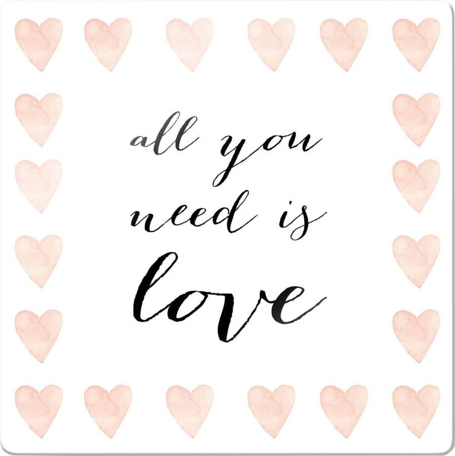 Wall-Art Print op glas Confetti & cream All you need is love