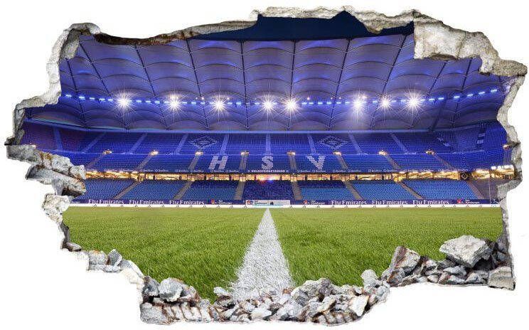 Wall-Art Wandfolie 3D voetbal HSV Arena 03 zelfklevend verwijderbaar (1 stuk) - Foto 2