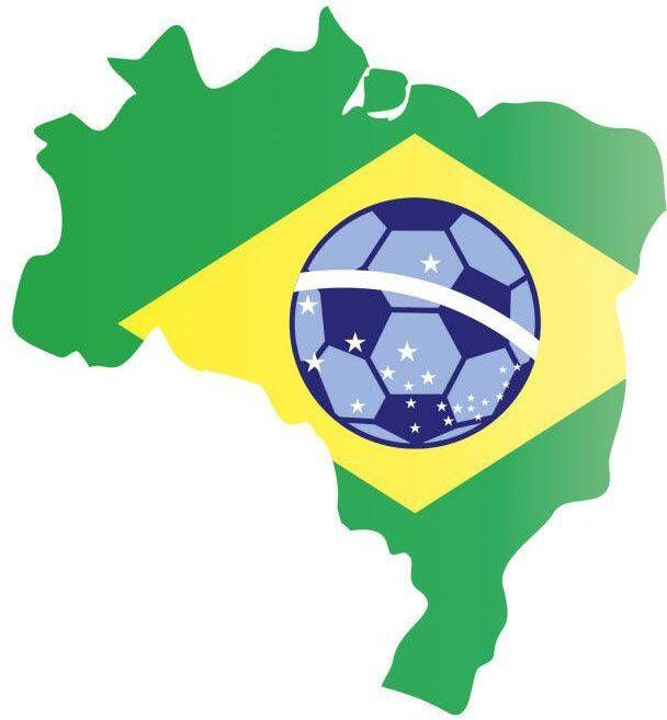 Wall-Art Wandfolie Brazilië kaart met voetbal (1 stuk) - Foto 2