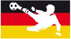 Wall-Art Wandfolie Duitsland vlag + voetballer (1 stuk)