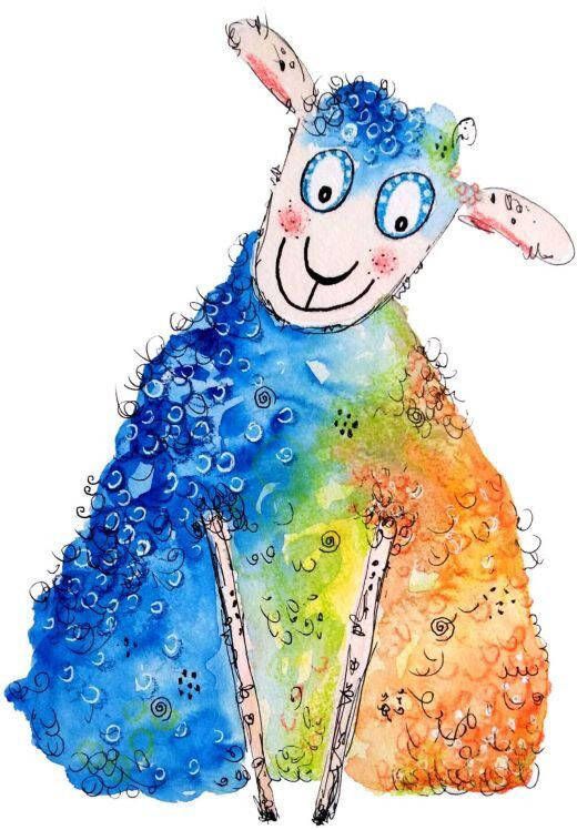 Wall-Art Wandfolie Levensvreugd Happy Sheep (1 stuk) - Foto 2
