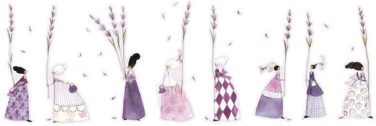 Wall-Art Wandfolie Paars lavendel Bloemen meisje (1 stuk) - Foto 2