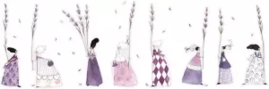 Wall-Art Wandfolie Paars lavendel Bloemen meisje (1 stuk)