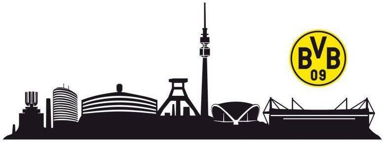 Wall-Art Wandfolie Voetbal Borussia Dortmund skyline met logo (1 stuk) - Foto 2