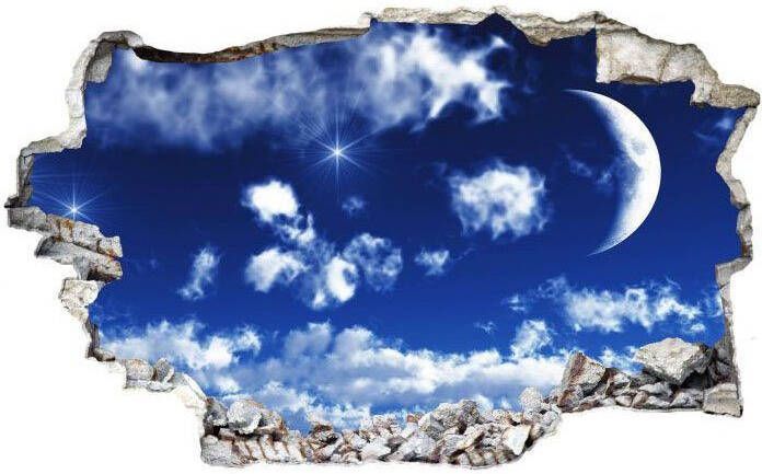 Wall-Art Wandfolie Wolken sticker 3D maan hemel (1 stuk) - Foto 2