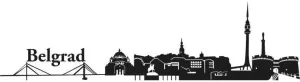 Wall-Art Wandfolie XXL stad skyline Belgrad 120 cm (1 stuk)