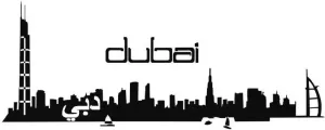 Wall-Art Wandfolie XXL stad skyline Dubai 120 cm (1 stuk)