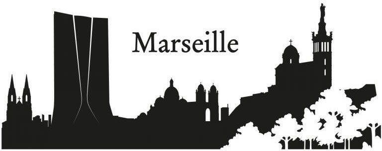 Wall-Art Wandfolie XXL stad skyline Marseille 120 cm (1 stuk) - Foto 2