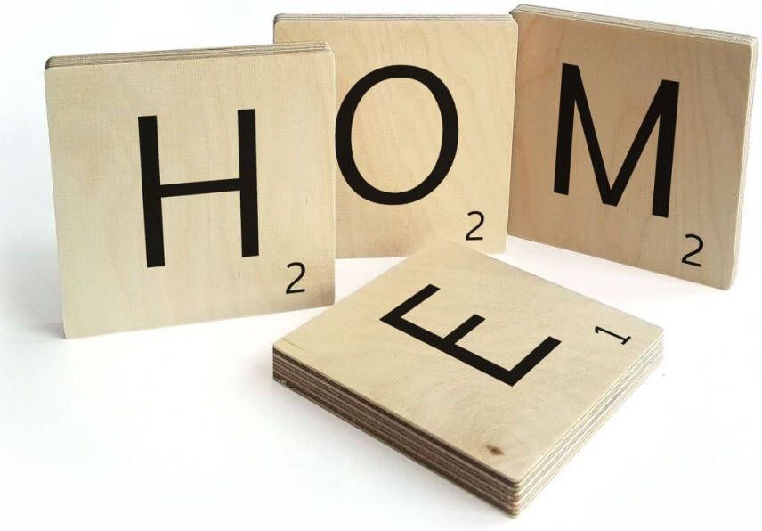 Wall-Art Wandspreuk Scrabble deco letters Home (set 4 stuks) - Foto 3