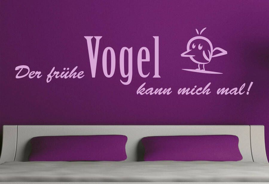 Wall-Art Wandspreuk Spruch Der frühe Vogel kann mich zelfklevend verwijderbaar