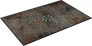 Wash+dry by Kleen-Tex Mat Madhana Inloopmat mandala motief antislip geschikt voor binnen en buiten wasbaar