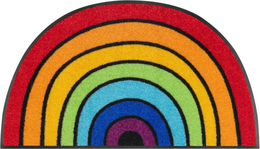 Wash+dry by Kleen-Tex Mat Round Rainbow Inloopmat motief regenboog geschikt voor binnen en buiten wasbaar - Foto 5