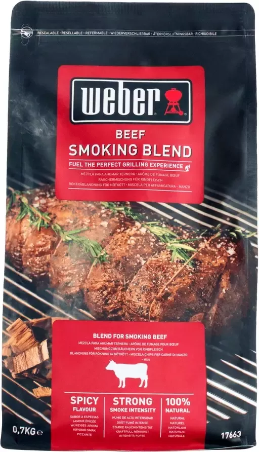 Weber Houtspaanders Rookmix Rundvlees Rookchips Mix 700 g rookhout chips voor rundvlees - Foto 1