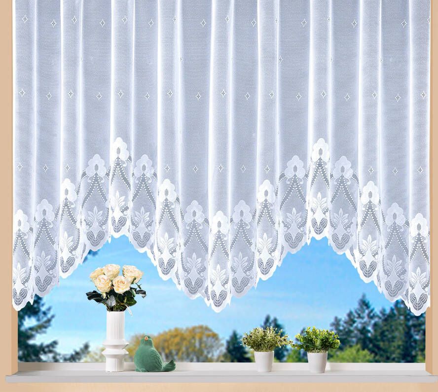 Weckbrodt Gordijn Weimar Jacquard boogstore bloemig halfdoorzichtig basis bies store (1 stuk) - Foto 4