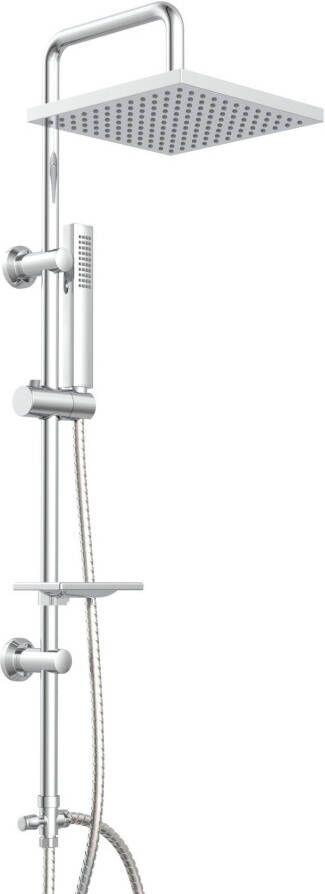 Welltime Douchestang-set Lina Regendouche met zeepplank 20 cm kantlengte. - Foto 7