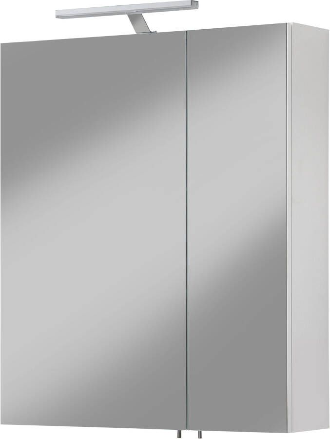 Welltime Spiegelkast Torino Breedte 60 cm 2-deurs ledverlichting schakelaar- stekkerdoos - Foto 8