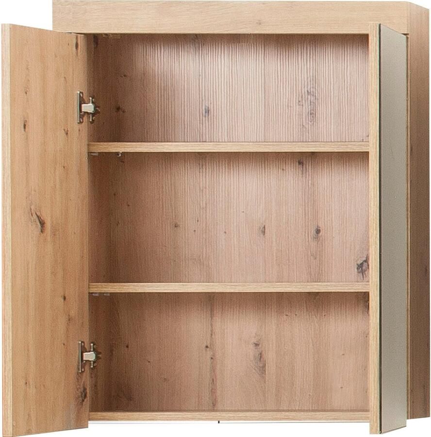Welltime Badkamerserie Avena Hoge kast WBU spiegelkast commode hangkast u. verlichting (set 5-delig) - Foto 2