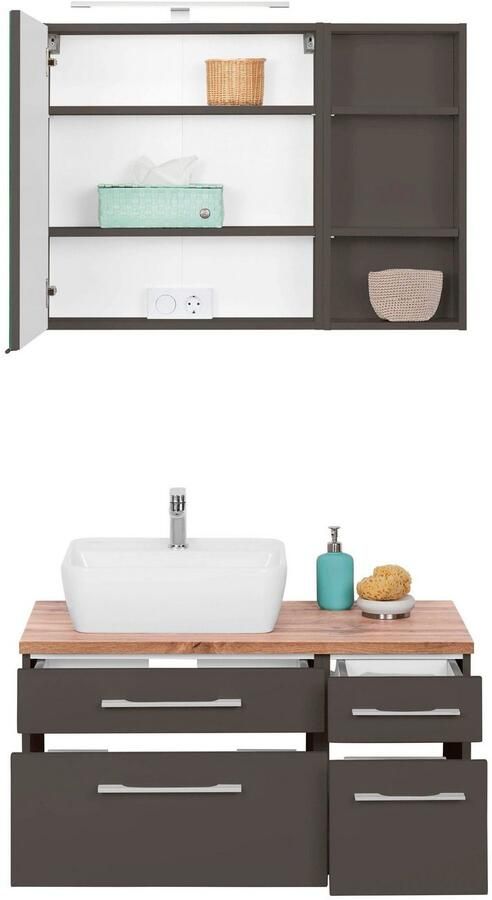 Welltime Badkamerserie Davos Breedte 50 cm met hoekige wasbak (3-delig) - Foto 3