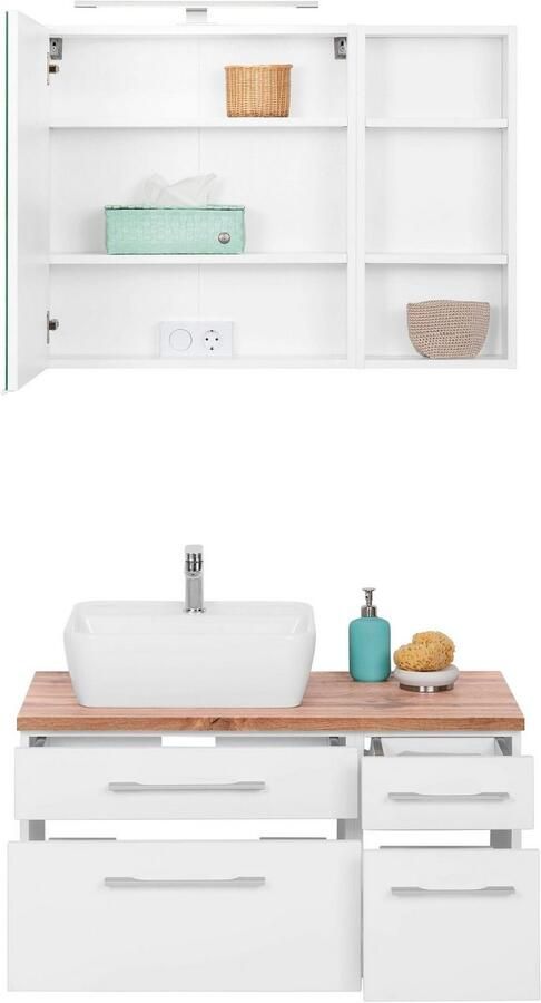 Welltime Badkamerserie Davos Breedte 50 cm met hoekige wasbak (3-delig) - Foto 8